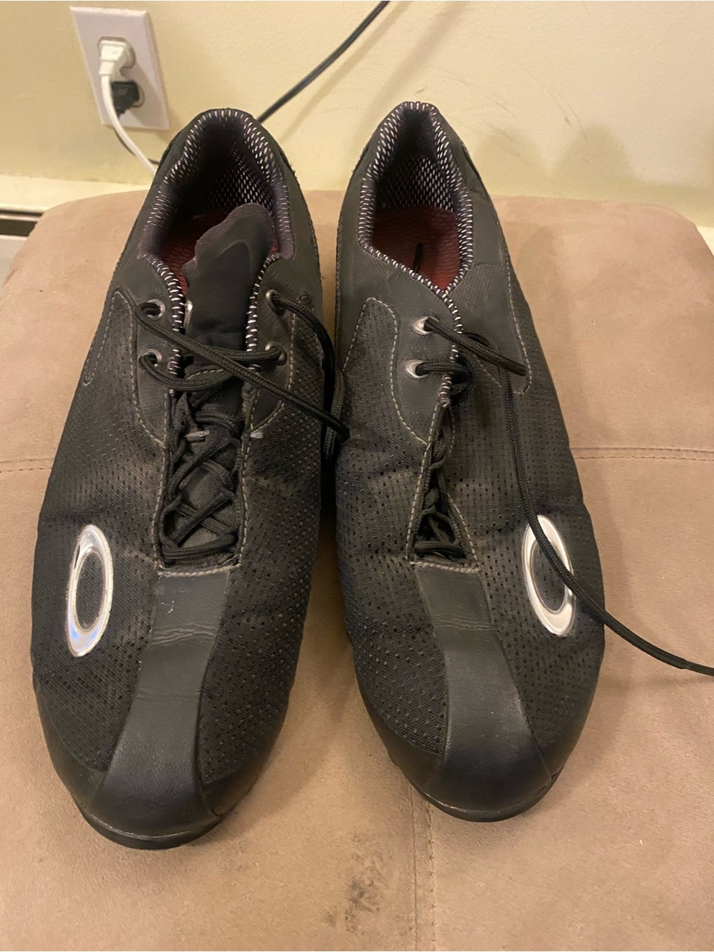 Oakley Black Athletic Sneakers with Silver Logo Accents